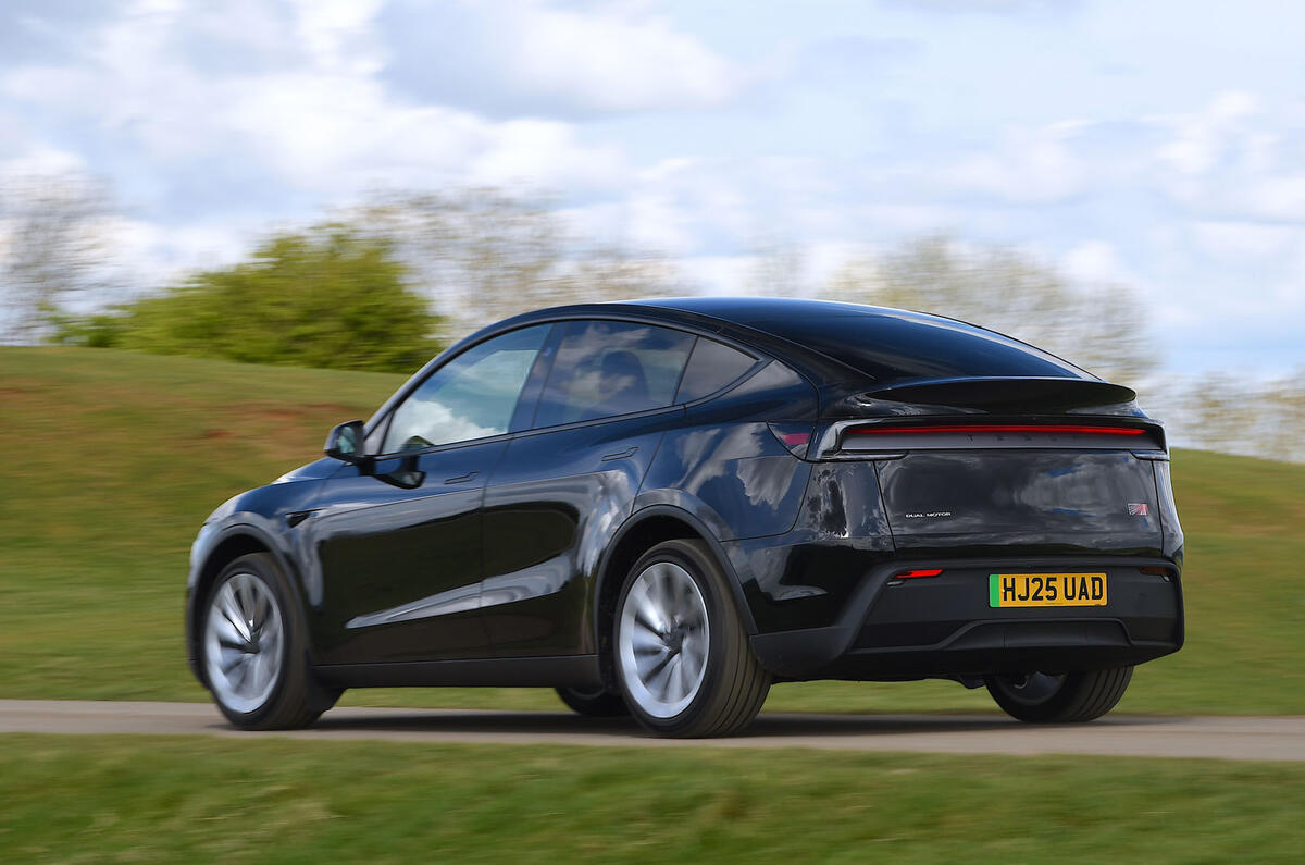 Tesla Model Y 2025 Review rear action blur 9293 Tesla Model Y 2025 Review rear action blur 9293