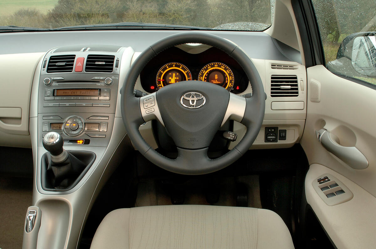 Interior is quirky,  but lacks the quality feel of a VW Golf Toyota Auris dashboard
