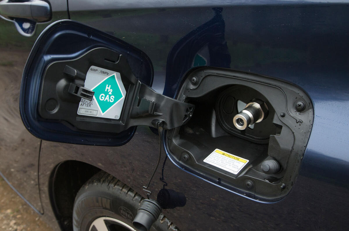 Toyota Mirai hydrogen fuel port