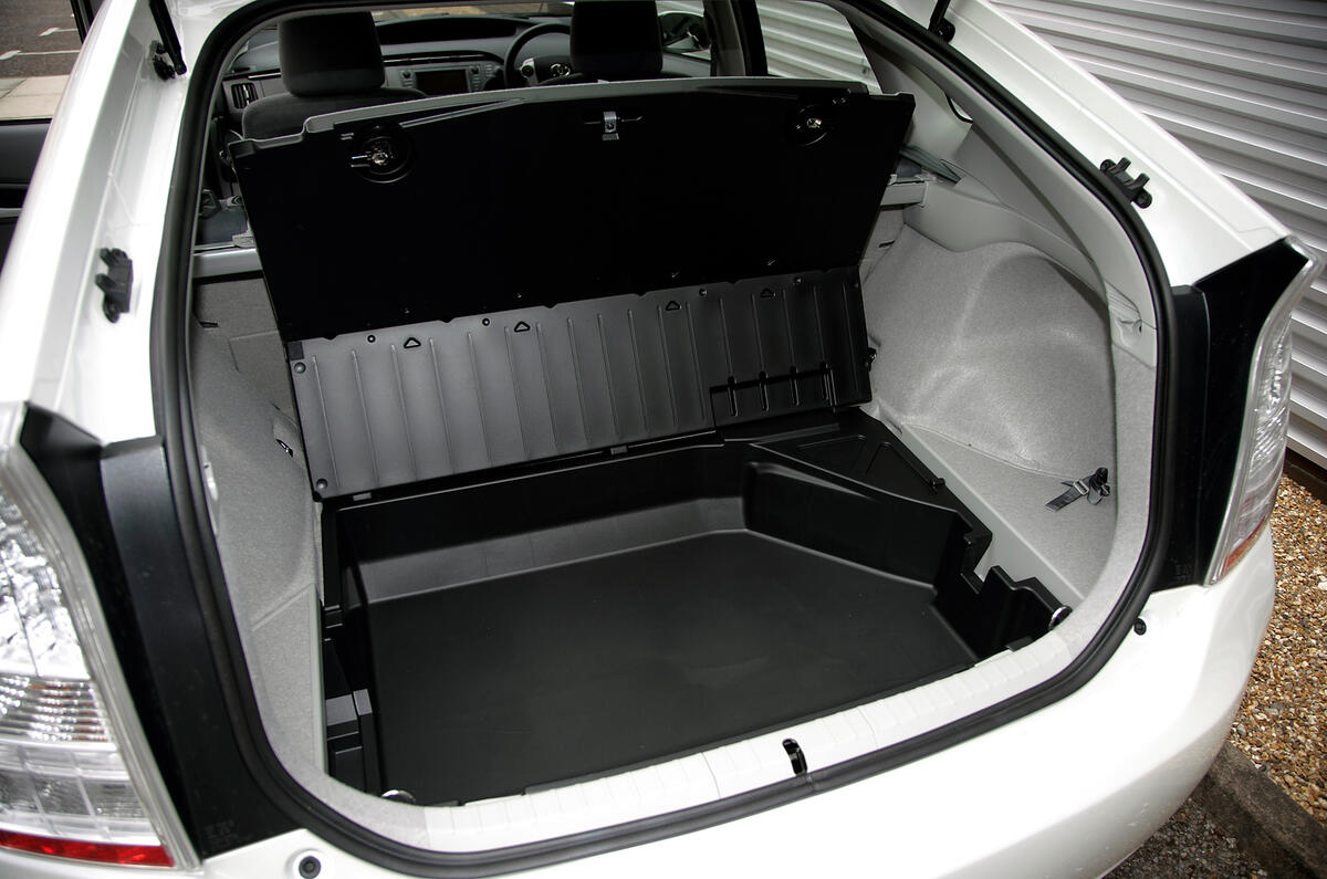 The boot has a 446-litre capacity with the seats up; fold them and this increases to 1120 litres Toyota Prius extended boot space