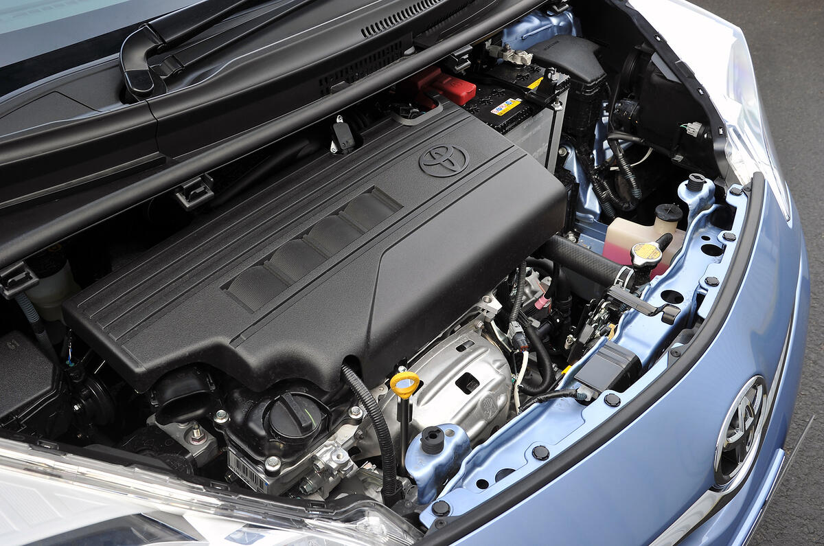 In practice the buzzy engine is never a relaxing or enjoyable motor to use Toyota Verso-S engine bay