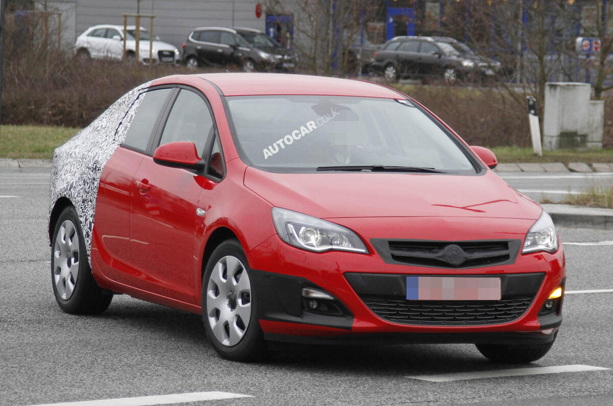 Vauxhall Astra saloon spied