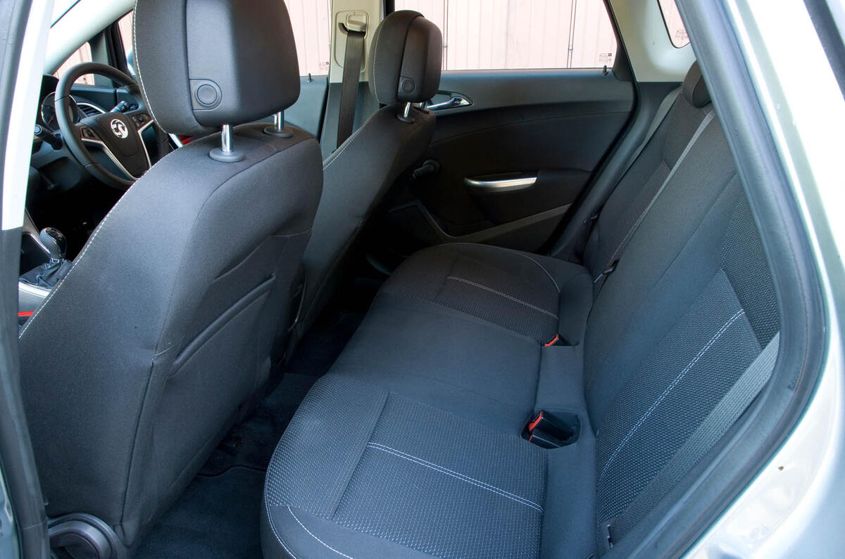 Rear space is excellent and it’s easy to slot your feet under the seats in front Vauxhall Astra rear seats
