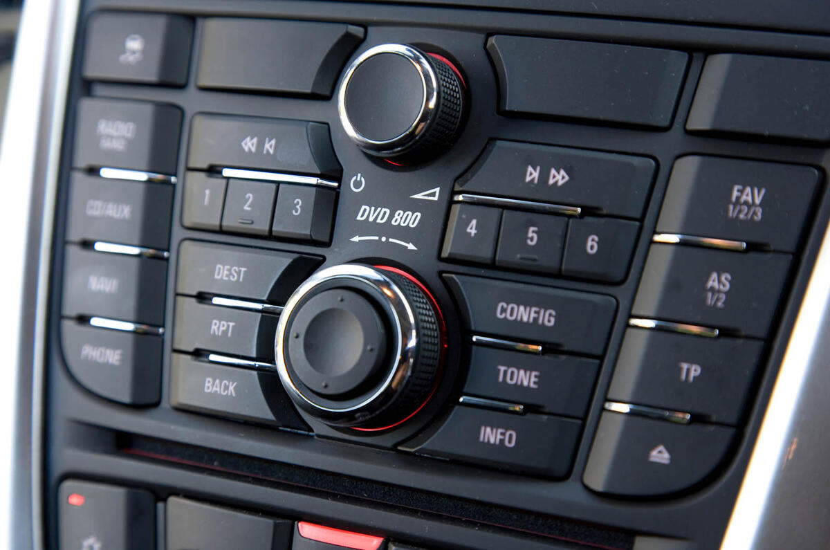 Cabin quality is more perceived than real, with high-quality materials being used only where they are easily seen or touched Vauxhall Astra centre console