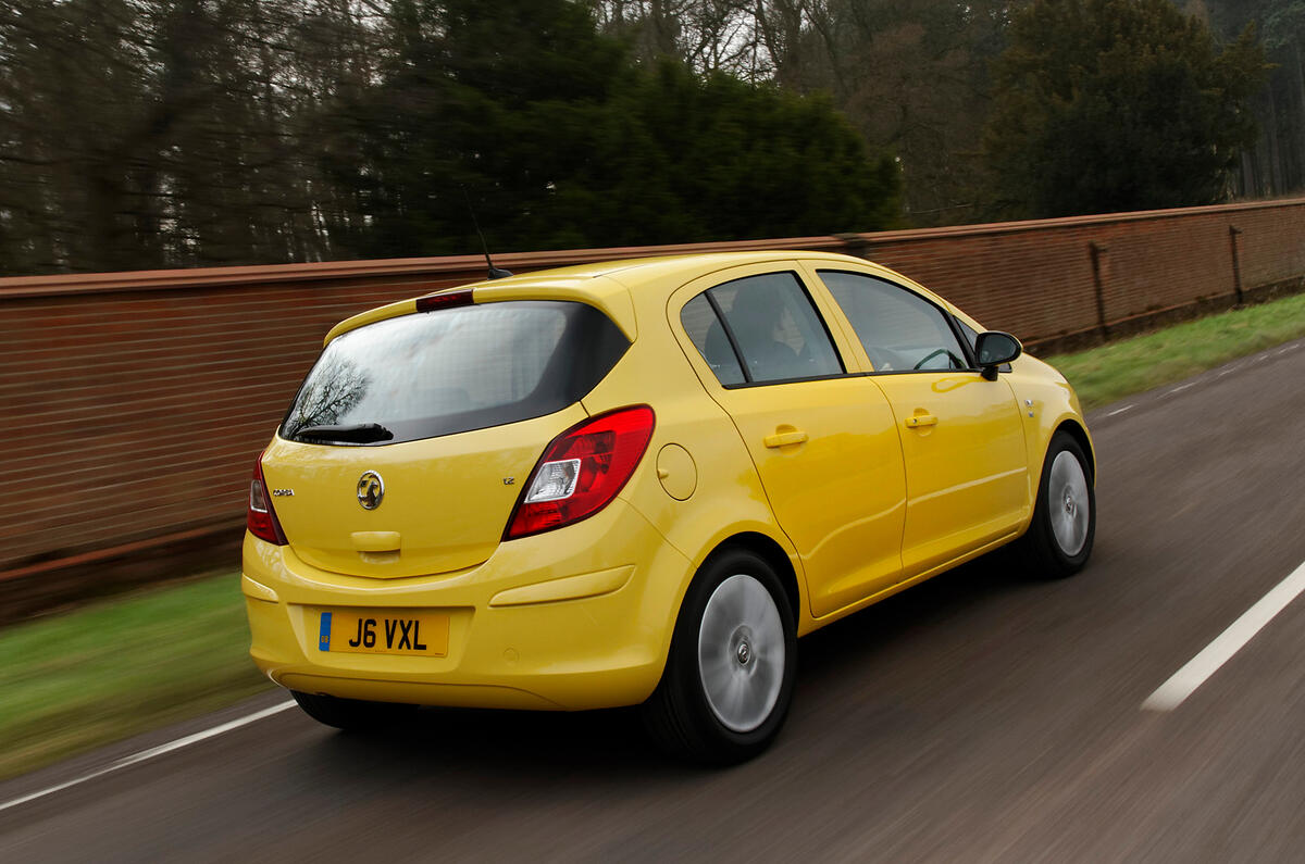 Steering is direct enough, and responsive, but light and lacks feedback Vauxhall Corsa rear quarter