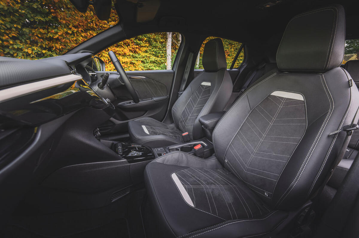 vauxhall corsa electric review 2023 08 front seats