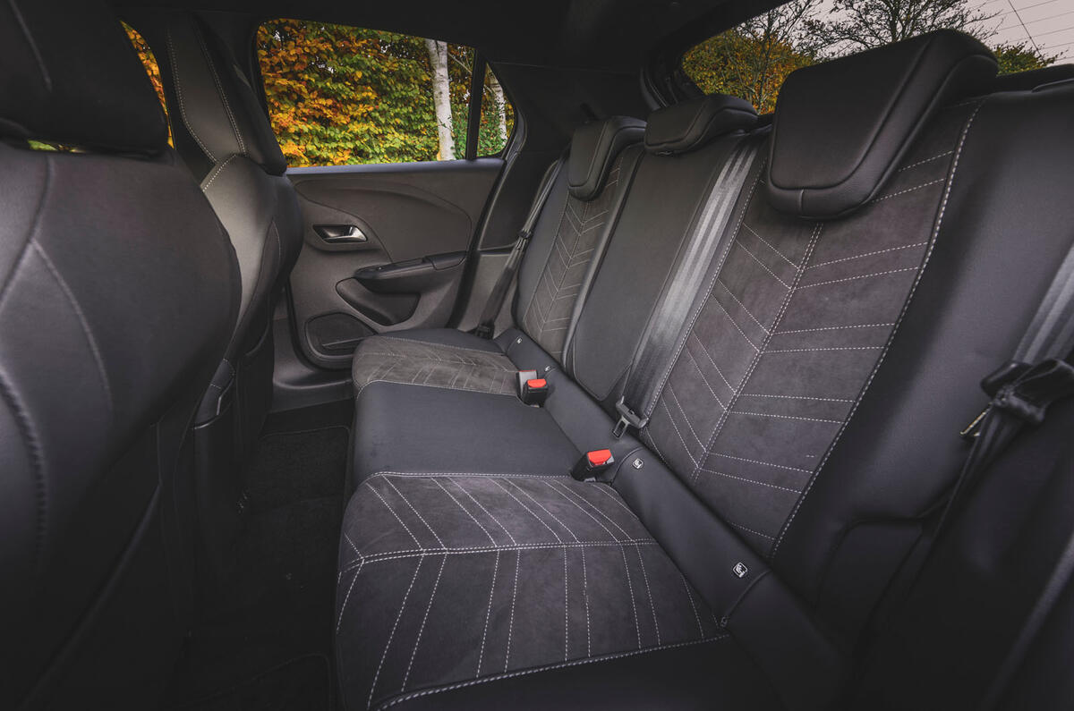 vauxhall corsa electric review 2023 09 rear seats