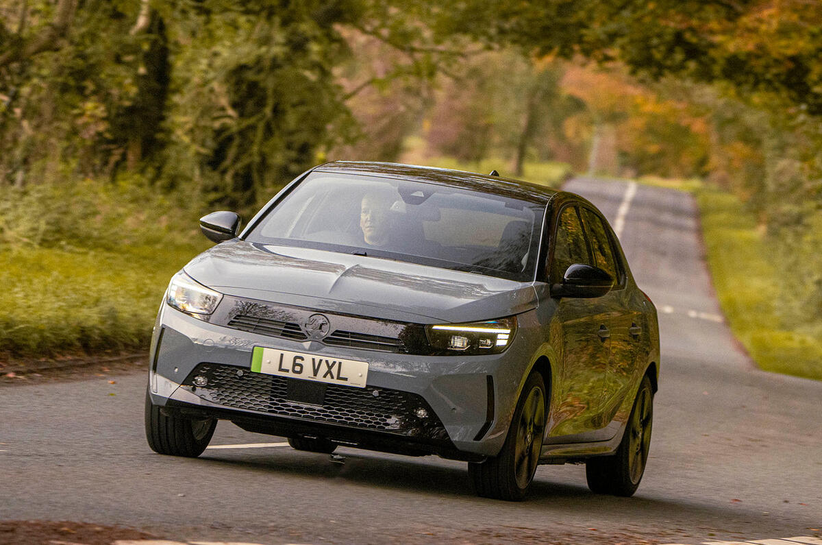 vauxhall corsa electric review 2023 22 cornering front