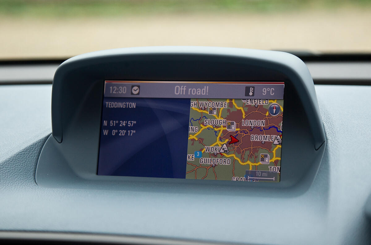 The optional sat nav screen in the Vauxhall Mokka