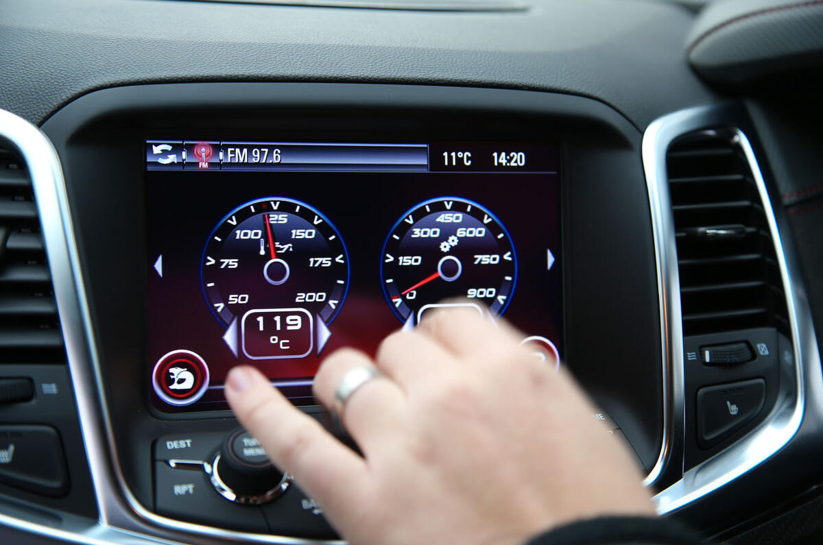 Vauxhall VXR8 GTS-R using the infotainment system
