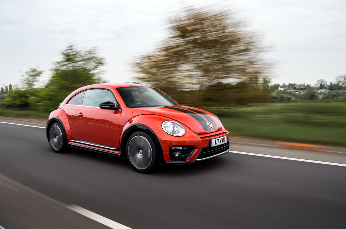 Volkswagen Beetle on the road