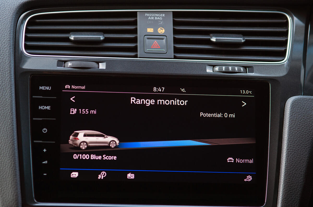 Volkswagen e-Golf infotainment system