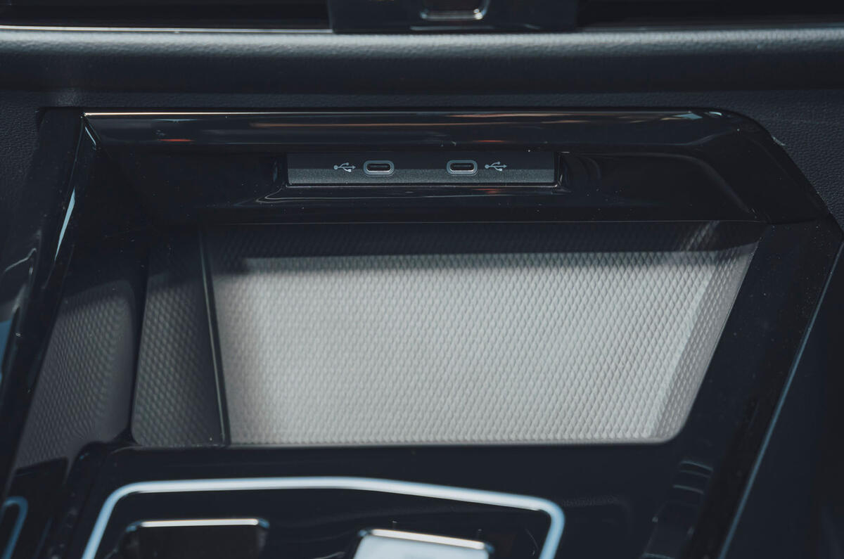 Volkswagen Golf eHybrid 2024 review charging cubby 29 Volkswagen Golf eHybrid 2024 review charging cubby 29