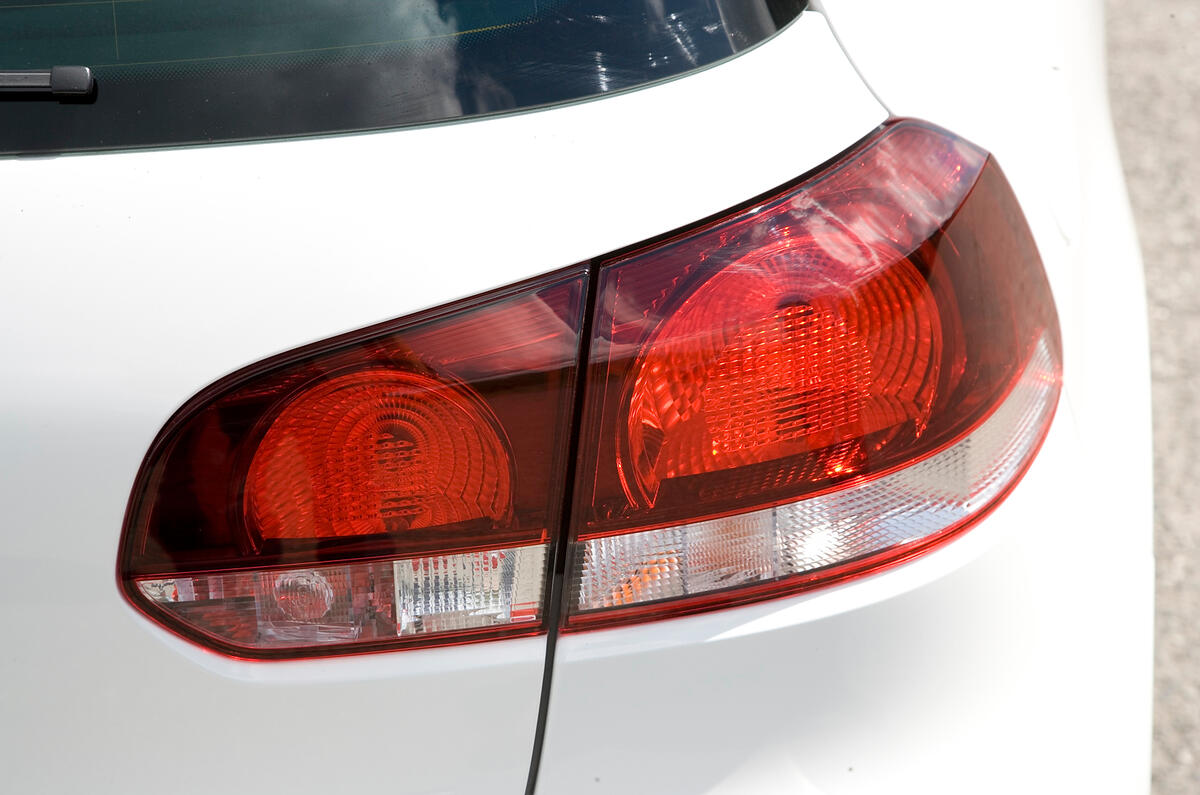 Rear light clusters are the same as those seen on lesser Golfs Volkswagen Golf GTI rear lights