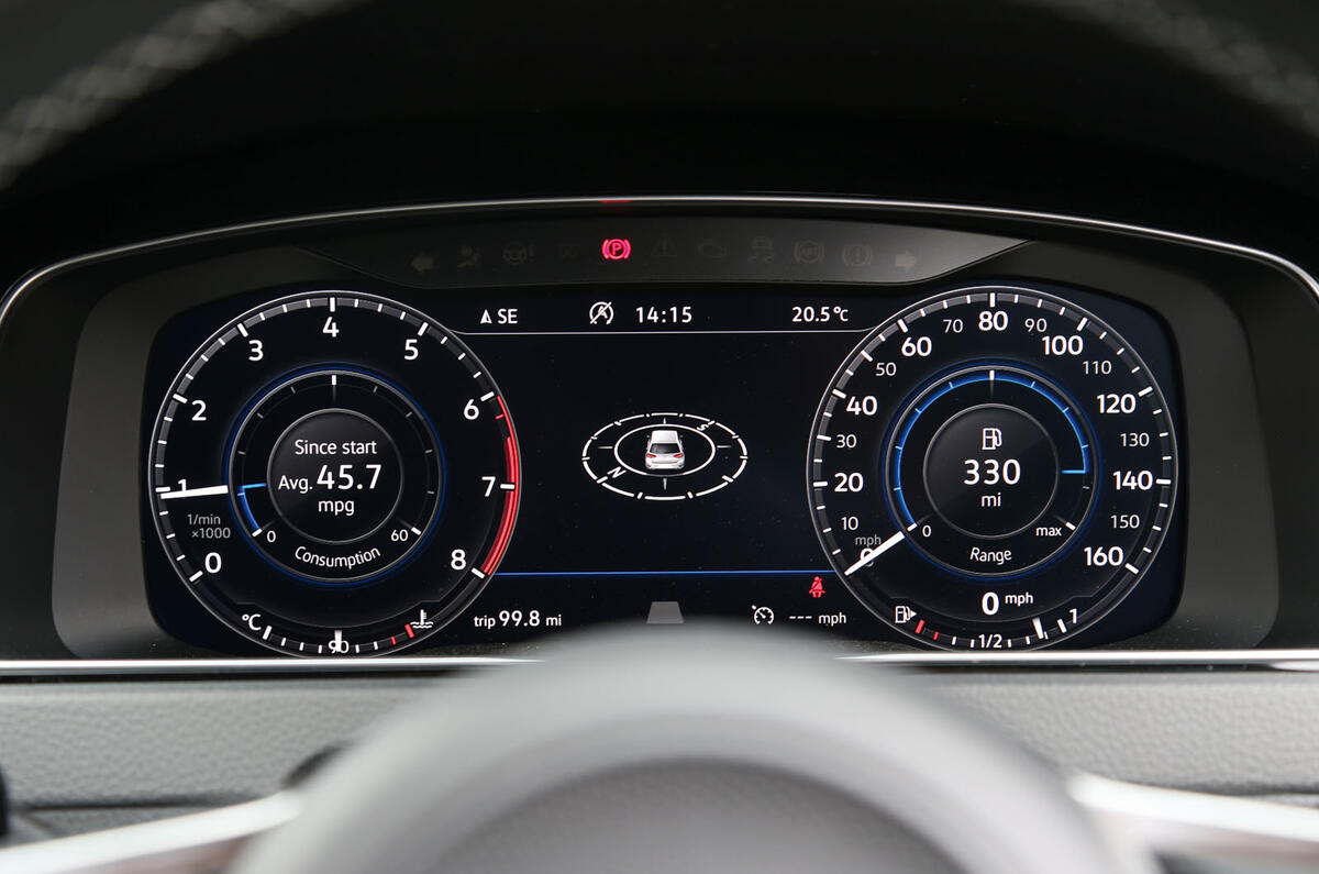 Volkswagen Golf virtual instrument cluster