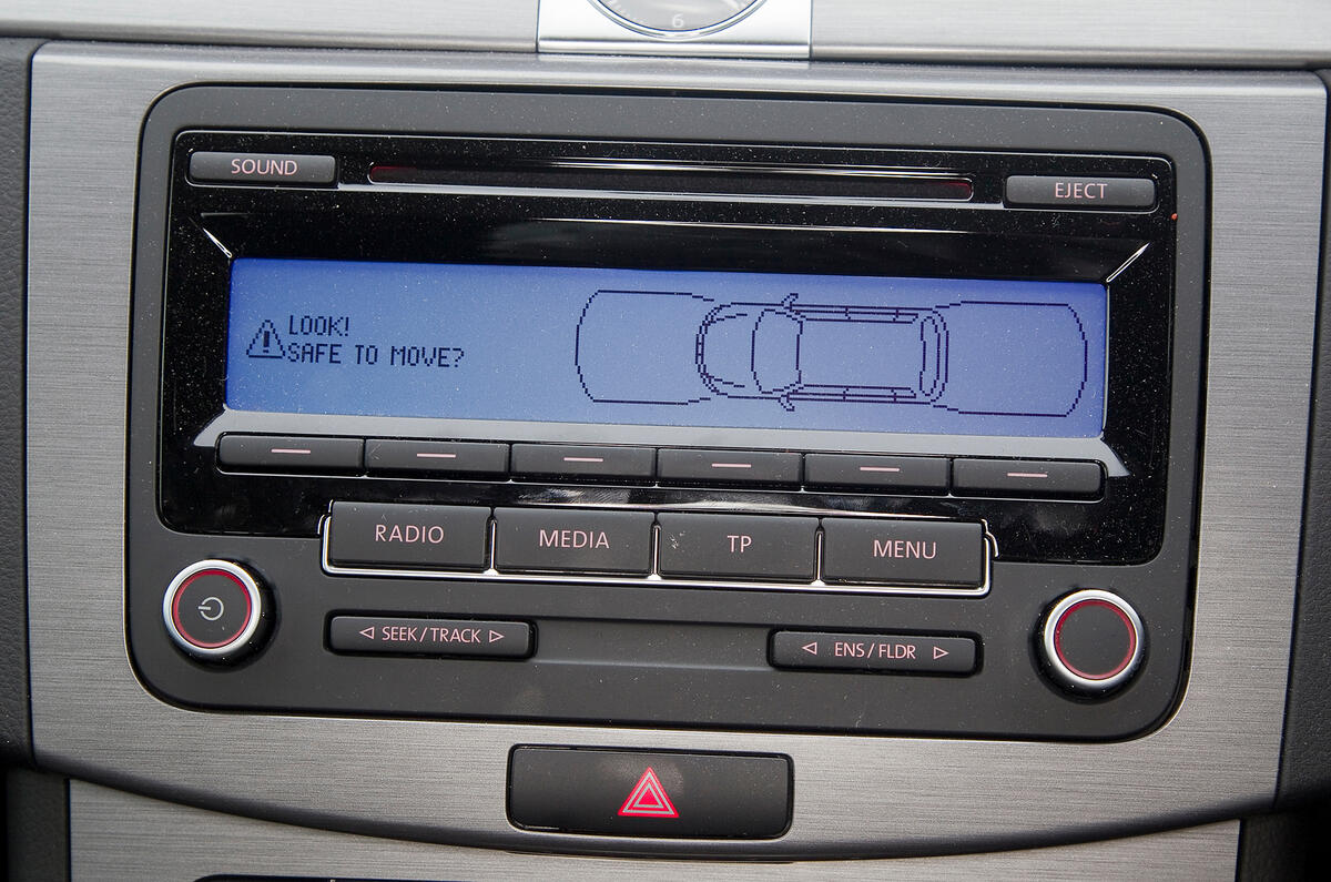 The single-colour LCD display is about as appealing as a digital watch Volkswagen Passat infotainment system