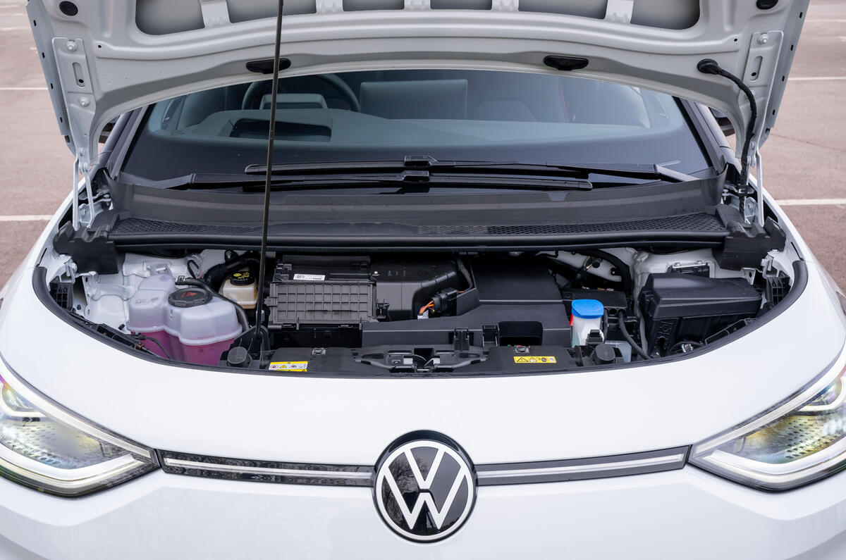 Volkswagen ID 3 GTX review bonnet open Volkswagen ID 3 GTX review bonnet open
