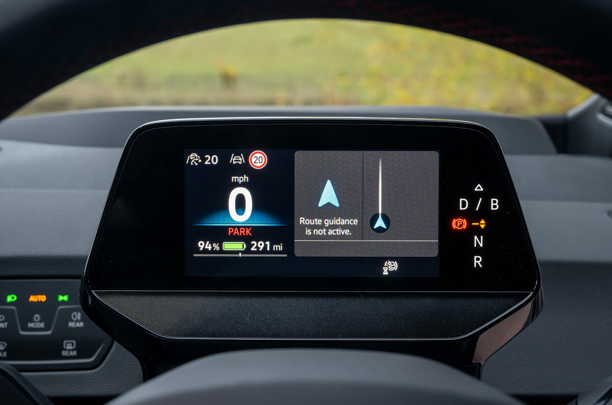 Volkswagen ID 3 GTX review driver's display Volkswagen ID 3 GTX review driver's display