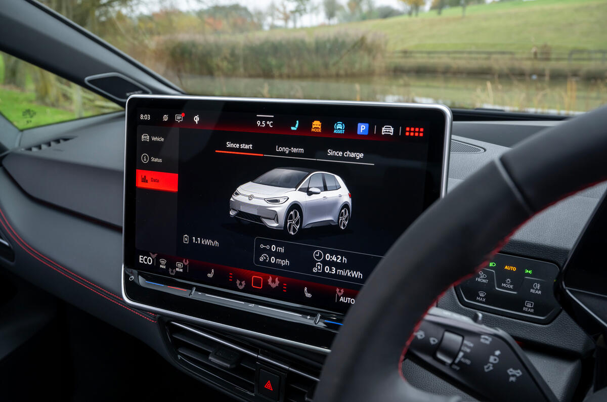 Volkswagen ID 3 GTX review efficiency screen Volkswagen ID 3 GTX review efficiency screen