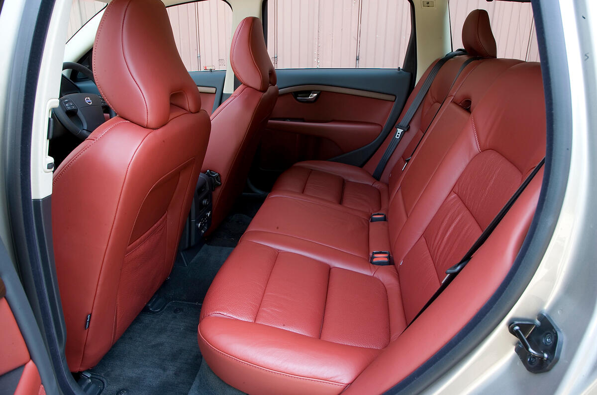 New seats wider, but feel over-stuffed. Seat heaters are standard on SE Lux Volvo V70 rear seats
