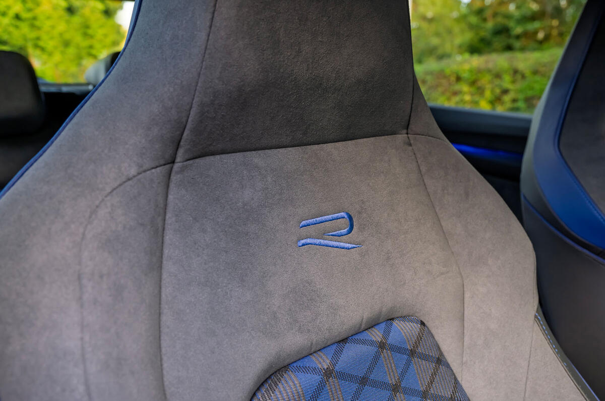 VW Golf R 2024 review seat detail 0046 VW Golf R 2024 review seat detail 0046