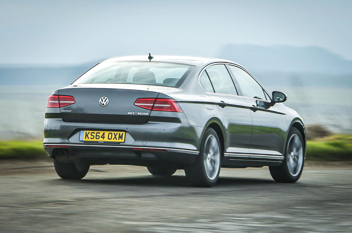 The Volkswagen Passat glides along unperturbed