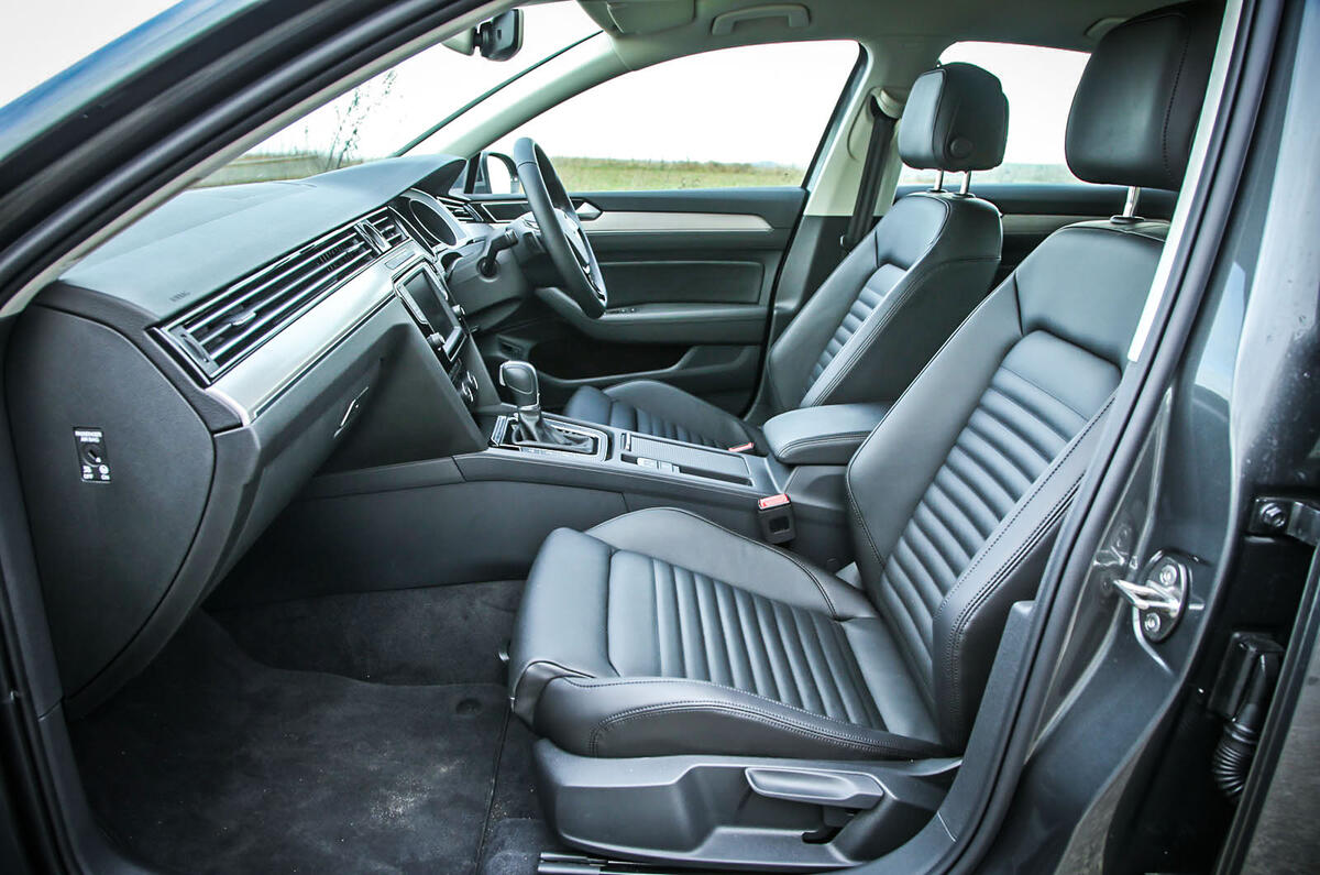The front seats of the high-spec Volkswagen Passat