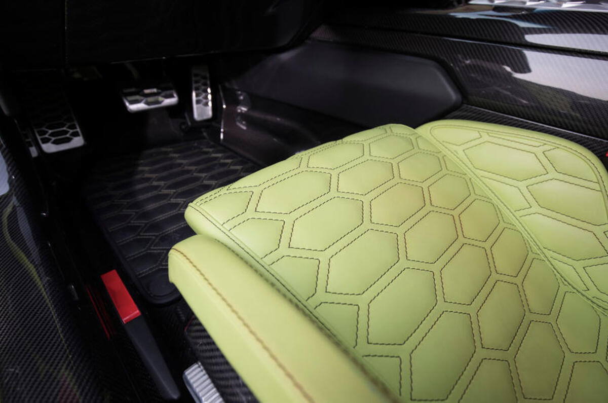 Zenvo TS1 GT hexagonal print leather seats